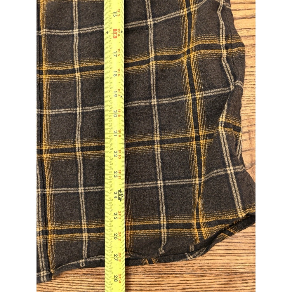 Carbon2Cobalt Men's Medium Timbers Flannel‎ Brown/Gold Plaid Long Sleeve Shirt - Picture 5 of 10